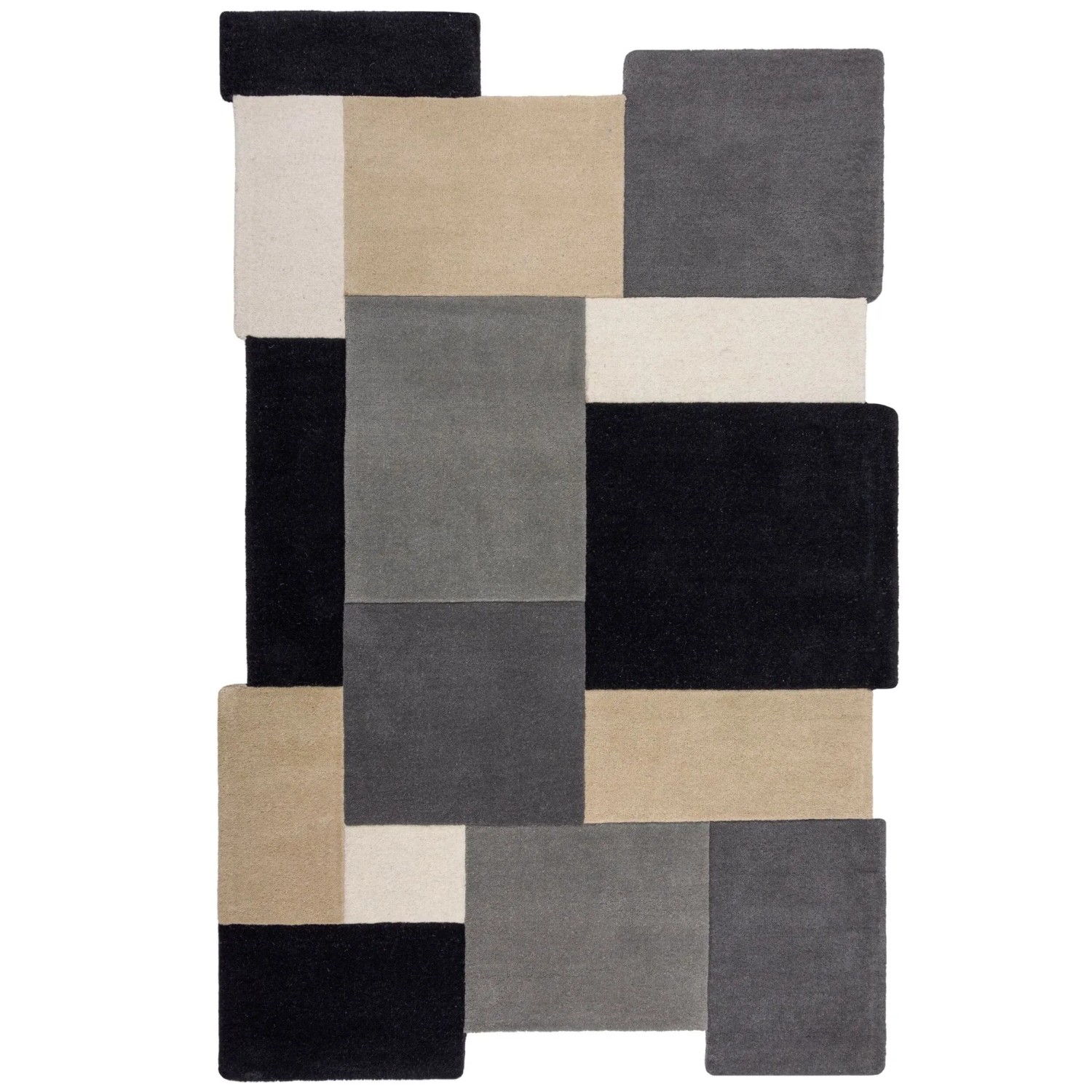 Flair Rugs Wollteppich Collage 150 cm x 240 cm Mono