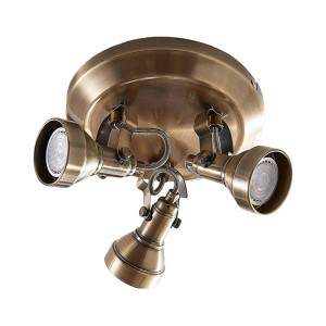 Lindby Deckenlampe Perseas 9620245 Retro Vintage Antik in Bronze aus Metall 3-flammig GU10 Wohnzimmerleuchte