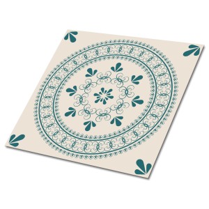 Tulup PVC Fliesen Selbstklebende 30 cm x 30 cm Set von 9 Klassische Klebefliesen Vinyl Bodenfliesen Klebefliesen für Küche Orientalisches Motiv