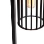 Detailaufnahme: Schwarze QAZQA Tischlampe Balenco Wazo, moderne Innenleuchte mit Käfigdesign.