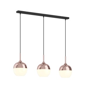 Lindby Pendelleuchte Rangina 9624701 Modern in Kupfer aus Glas 3-flammig E27 Wohnzimmerleuchte