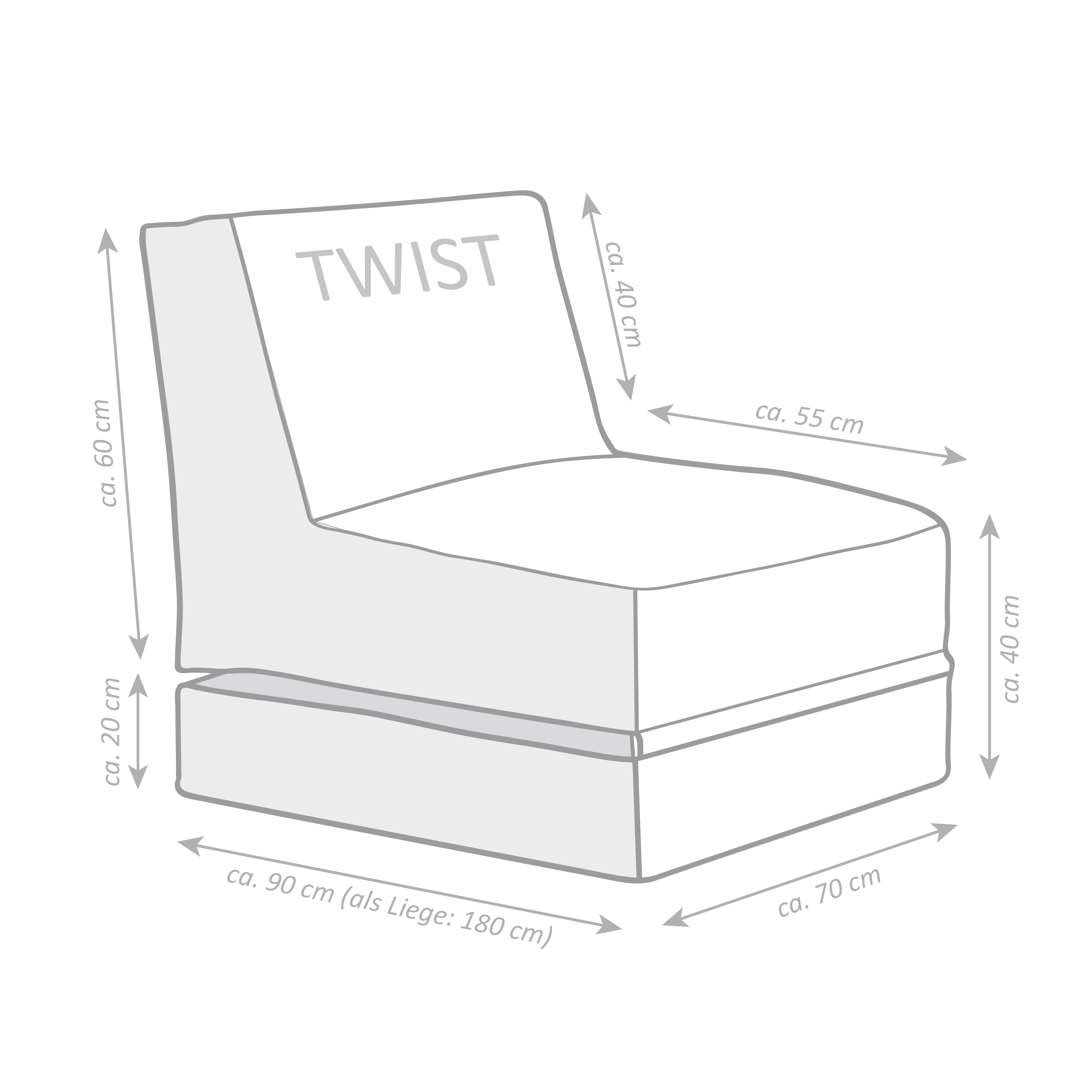 bei Sitting OBI kaufen Twist Point Khaki Scuba Sitzsack