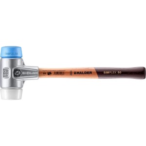 Halder Schonhammer Simplex, D 50 mm, mit TPE-soft und Superplastik Einsätzen, Alugehäuse und Holzstiel.