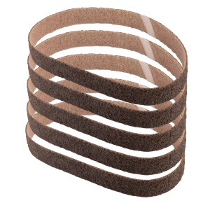 STAHLWERK Schleifvlies 5er Set, grobe Körnung, 40x760mm, für Bandschleifer und Rohrbandschleifer.