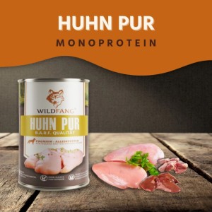 Wildfang Nassfutter Huhn Pur BARF Qualität 400 g