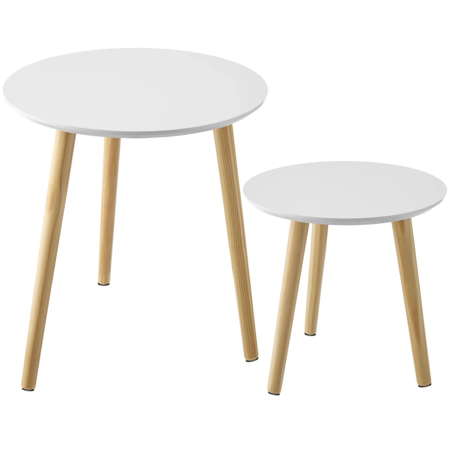 Tectake 2Er Set Beistelltisch Skaland Skandi Style Robuste Mdf Platte  46 x 46 x 50 50 cm Braun Weiß