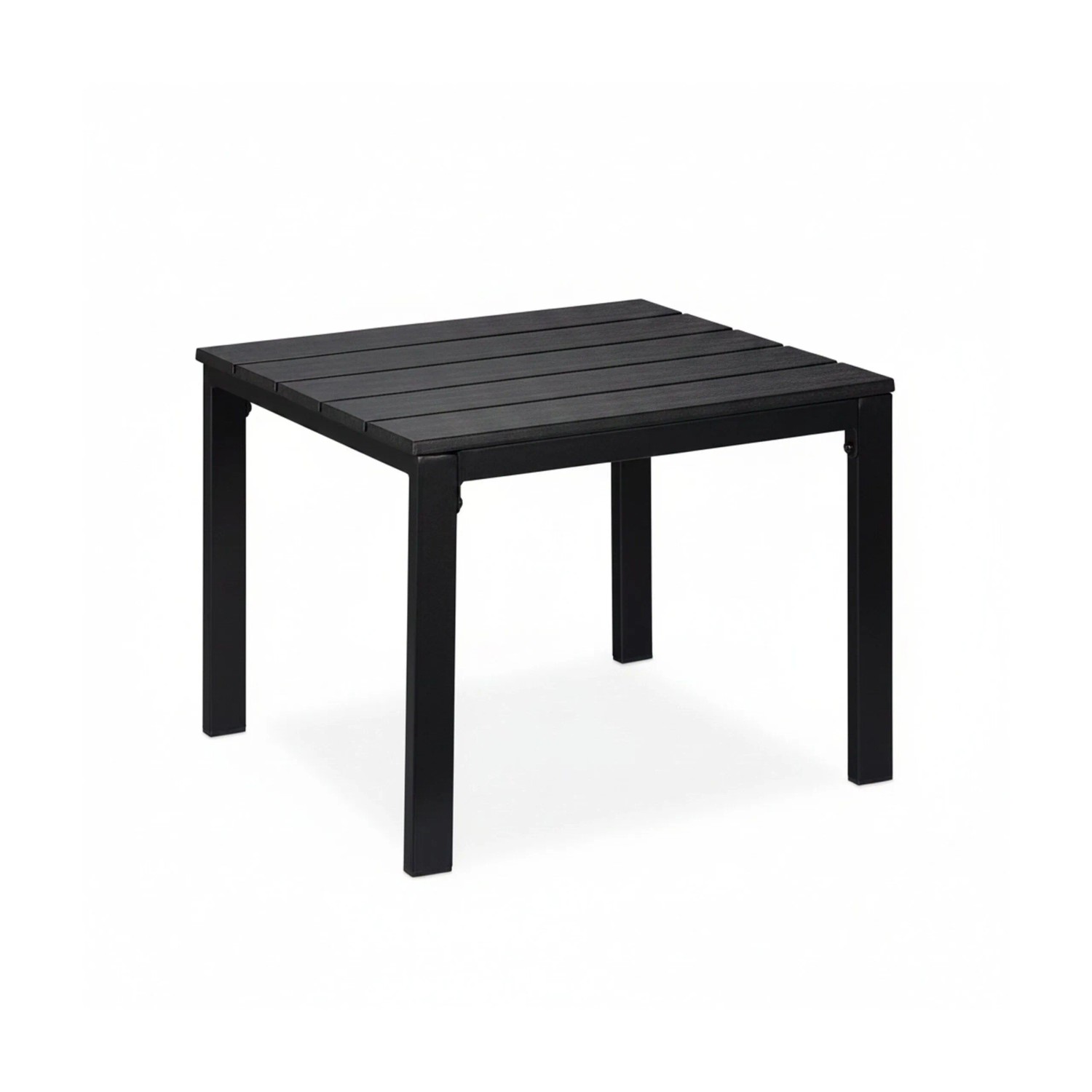 Relaxdays Beistelltisch Kunststoff Stahl Schwarz Wetterfest 39 cm x 52 cm x 48 cm 4,6 kg