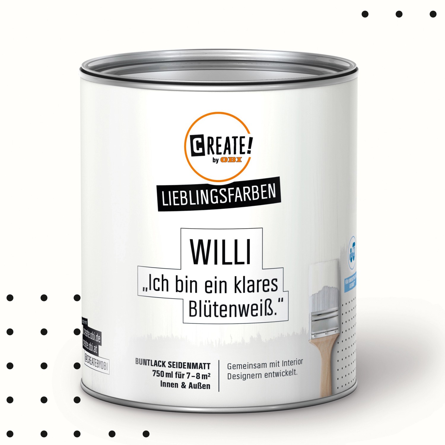 CREATE! by OBI Lieblingsfarben Buntlack Willi Blütenweiß seidenmatt 750ml