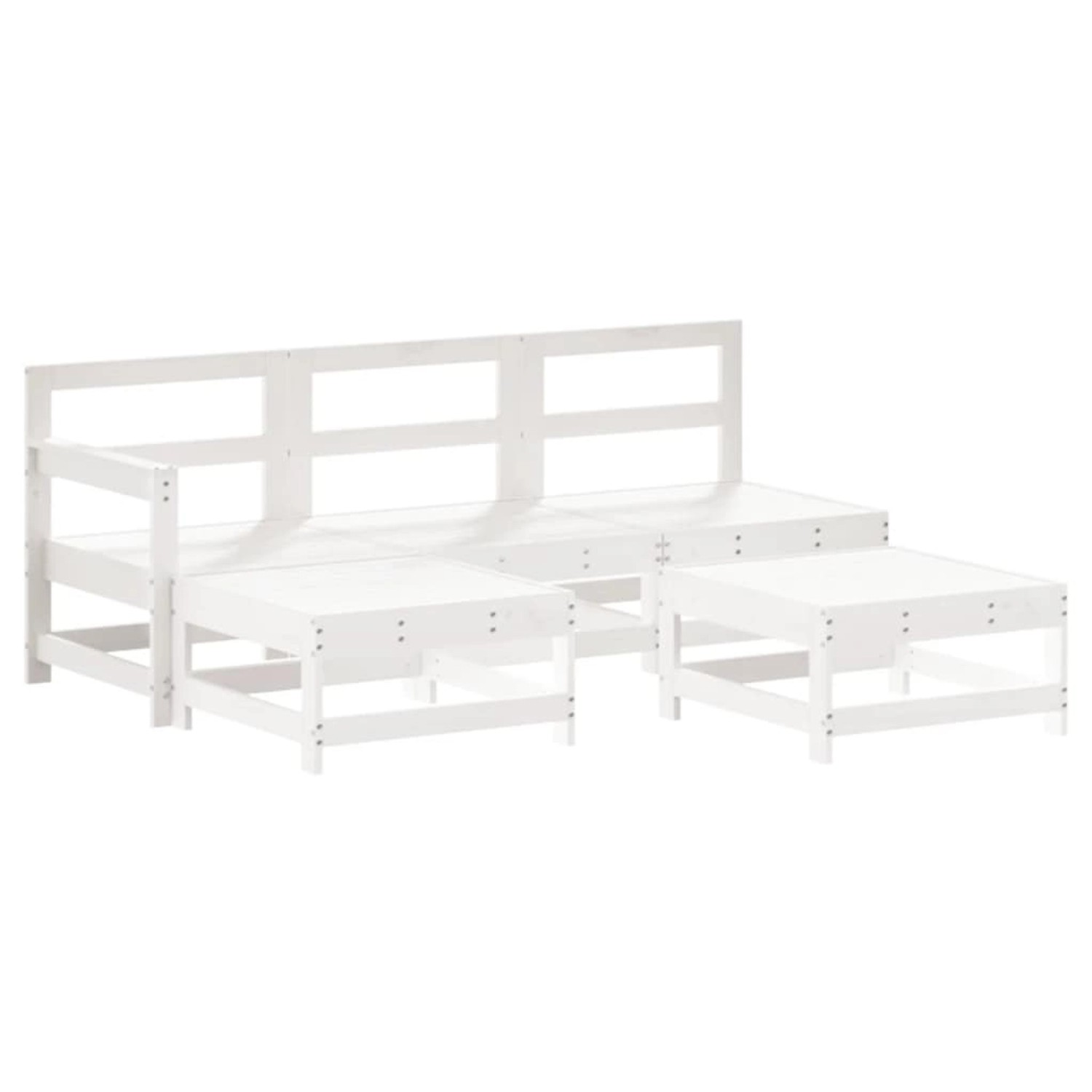 vidaXL 5-Tlg Garten-Lounge-Set Weiß Massivholz Kiefer 3186544 günstig online kaufen