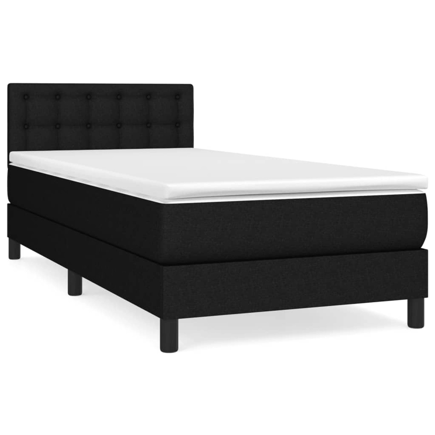 vidaXL Boxspringbett mit Matratze Schwarz 90x200 cm Stoff1467639 günstig online kaufen