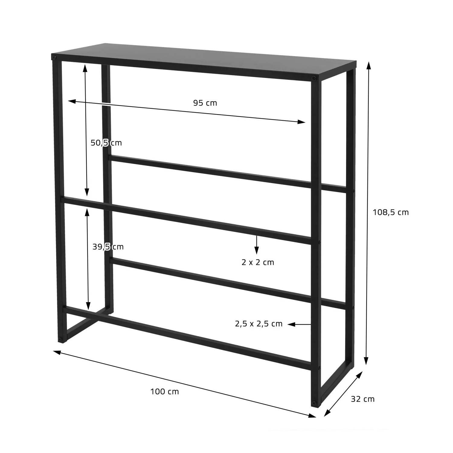 ML-Design Getränkekistenregal aus Stahl, anthrazit, für 6-8 Kisten, mit Ablage, 100x32x108,5 cm.