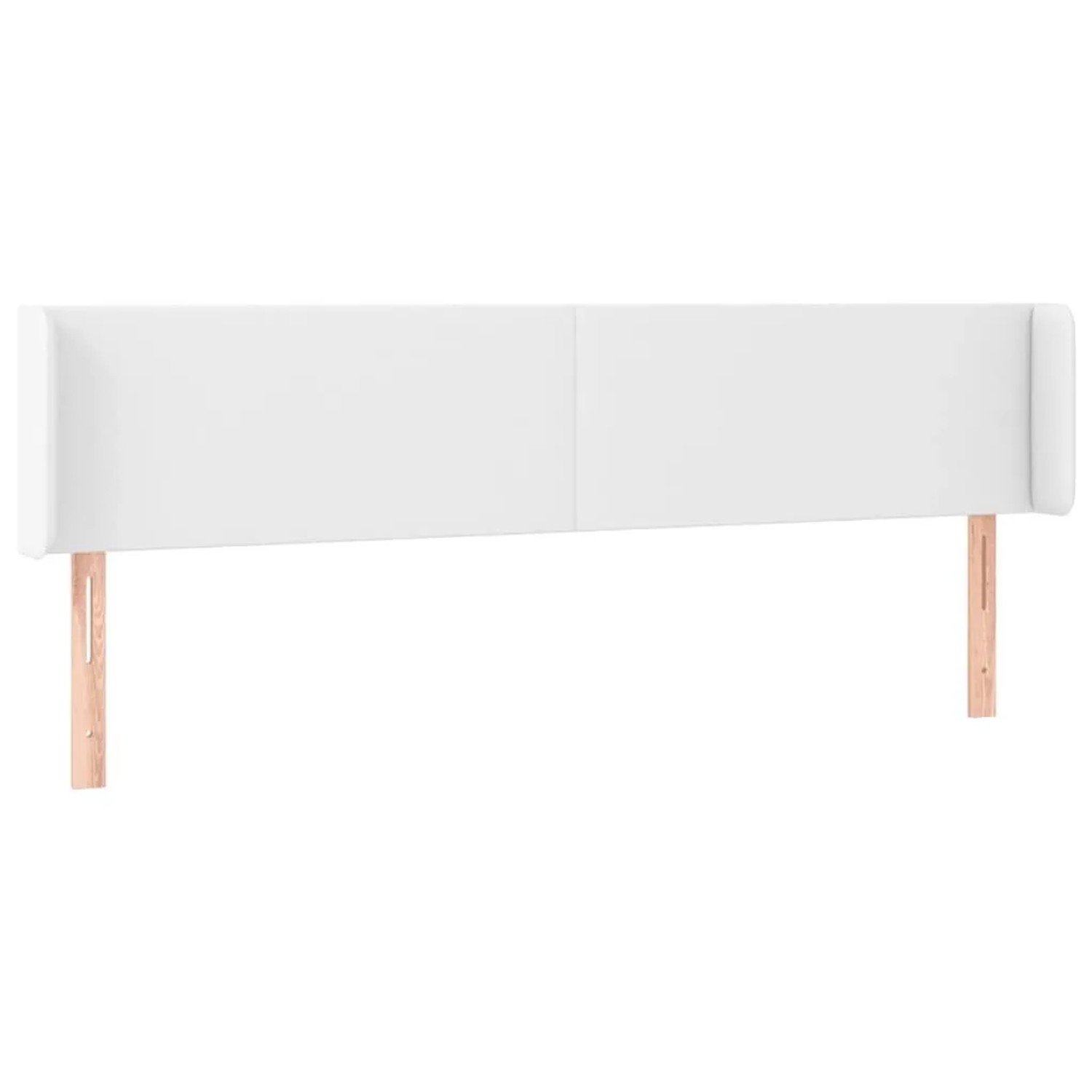vidaXL Kopfteil mit Ohren Weiß 203x16x78/88 cm Kunstleder 3118597
