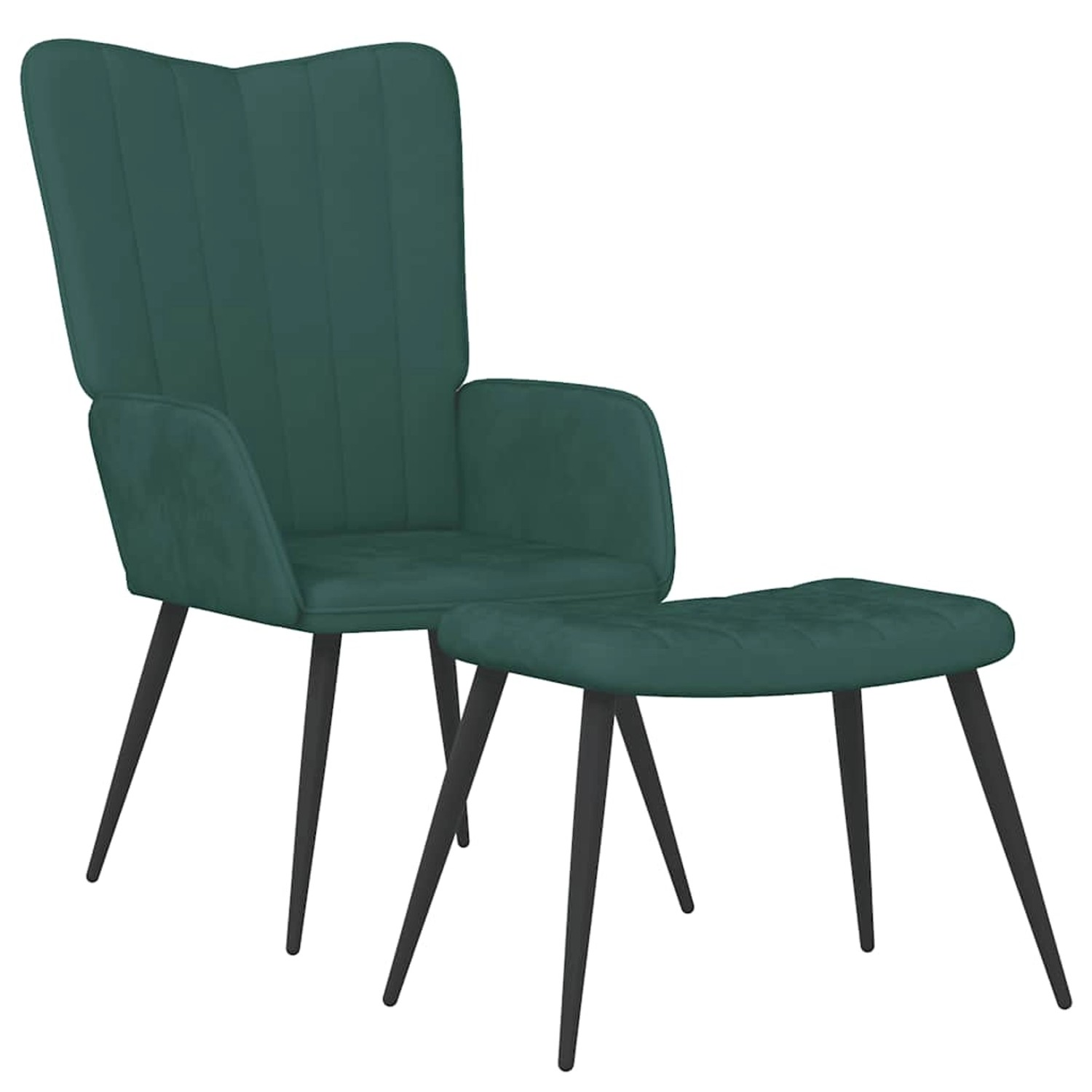 vidaXL Relaxsessel mit Hocker Dunkelgrün Samt 327690 günstig online kaufen