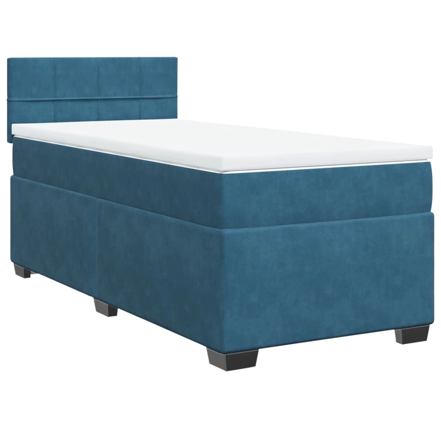 vidaXL Boxspringbett mit Matratze Dunkelblau 90x190 cm Samt2097885