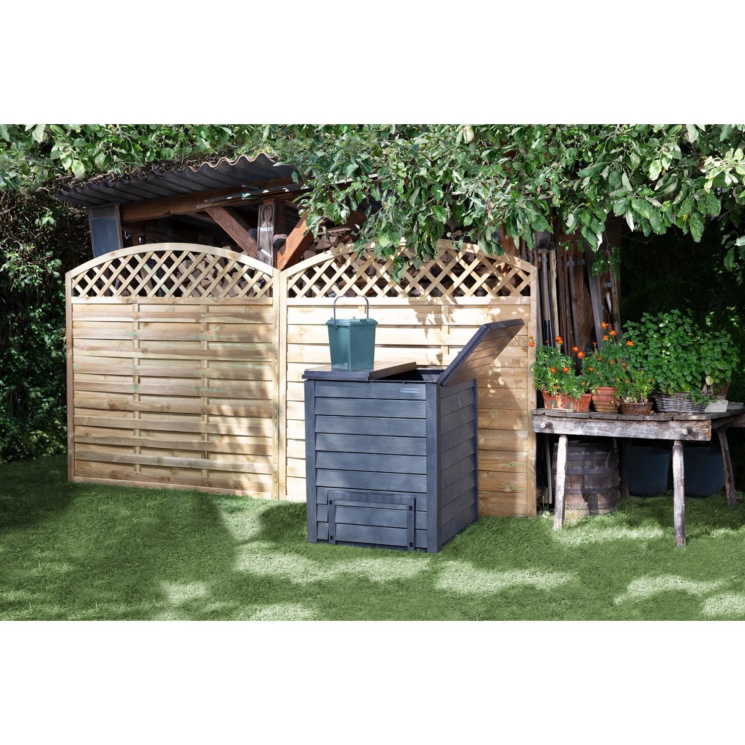 Block Komposter Garantia Komposter Thermo-Wood 400 l Anthrazit-Braun kaufen bei OBI