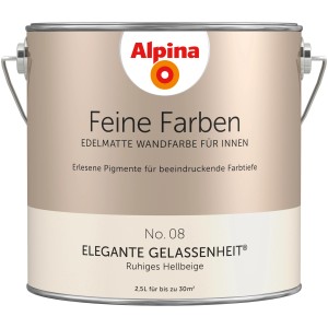 Alpina Feine Farben No. 8 Elegante Gelassenheit, hellbeige, edelmatt, 2,5 l Dose.