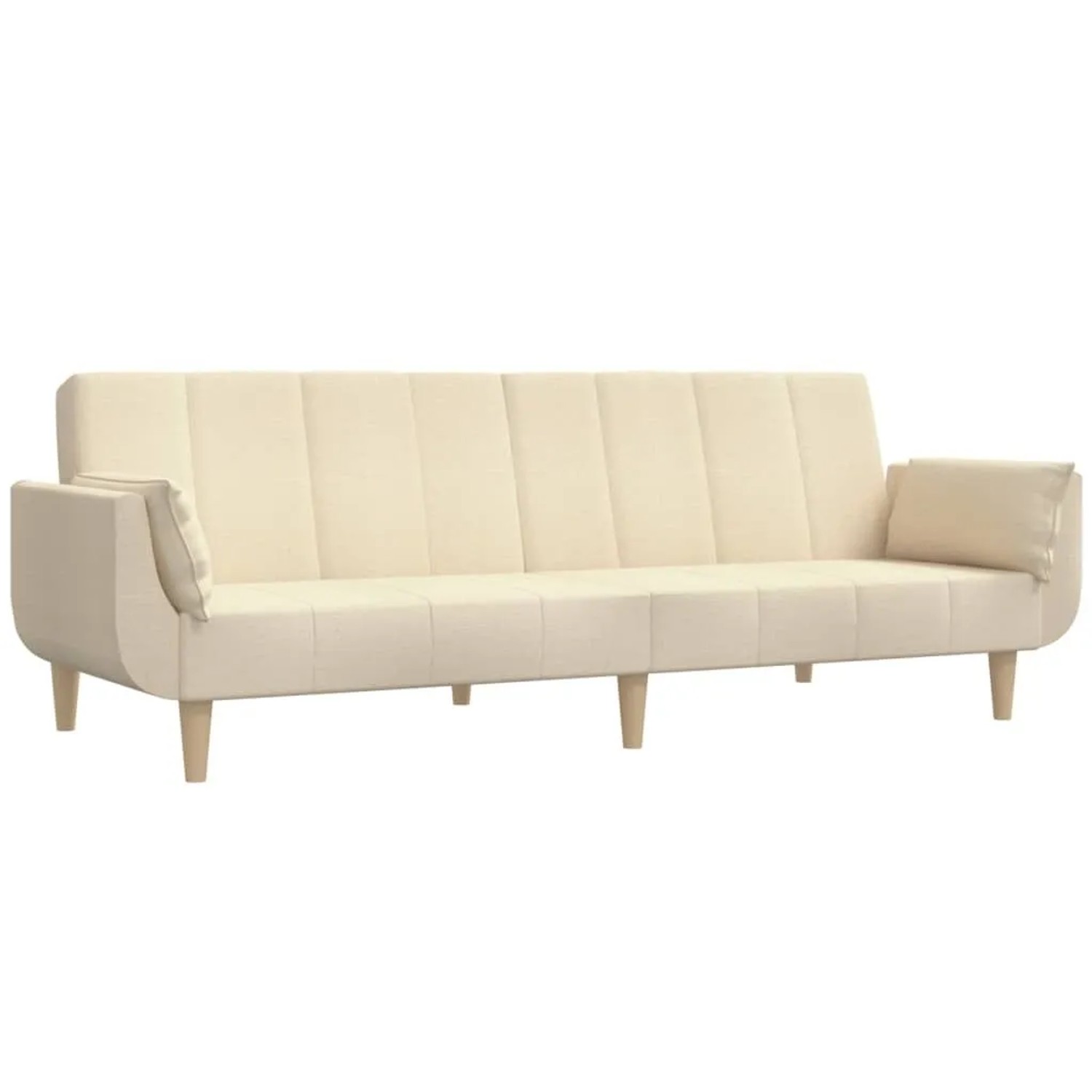 vidaXL Schlafsofa 2-Sitzer mit 2 Kissen Creme Stoff 375872 günstig online kaufen