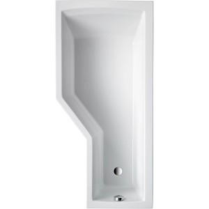 Weiße Raumsparwanne Cello, 150x75x55 cm, Typ B, für kleine Badezimmer.