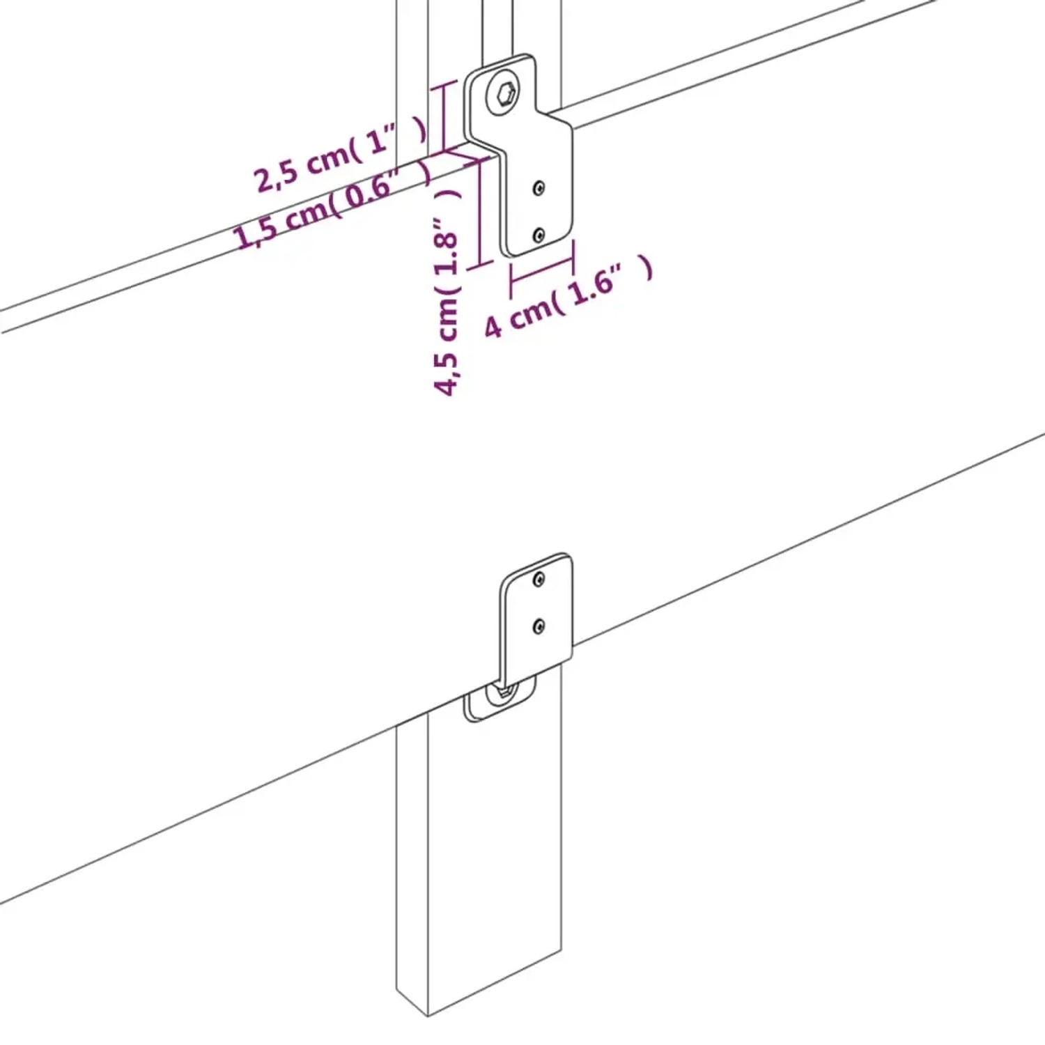 Detailaufnahme Beschläge Boxspringbett vidaXL, hellgrauer Stoff, Maße