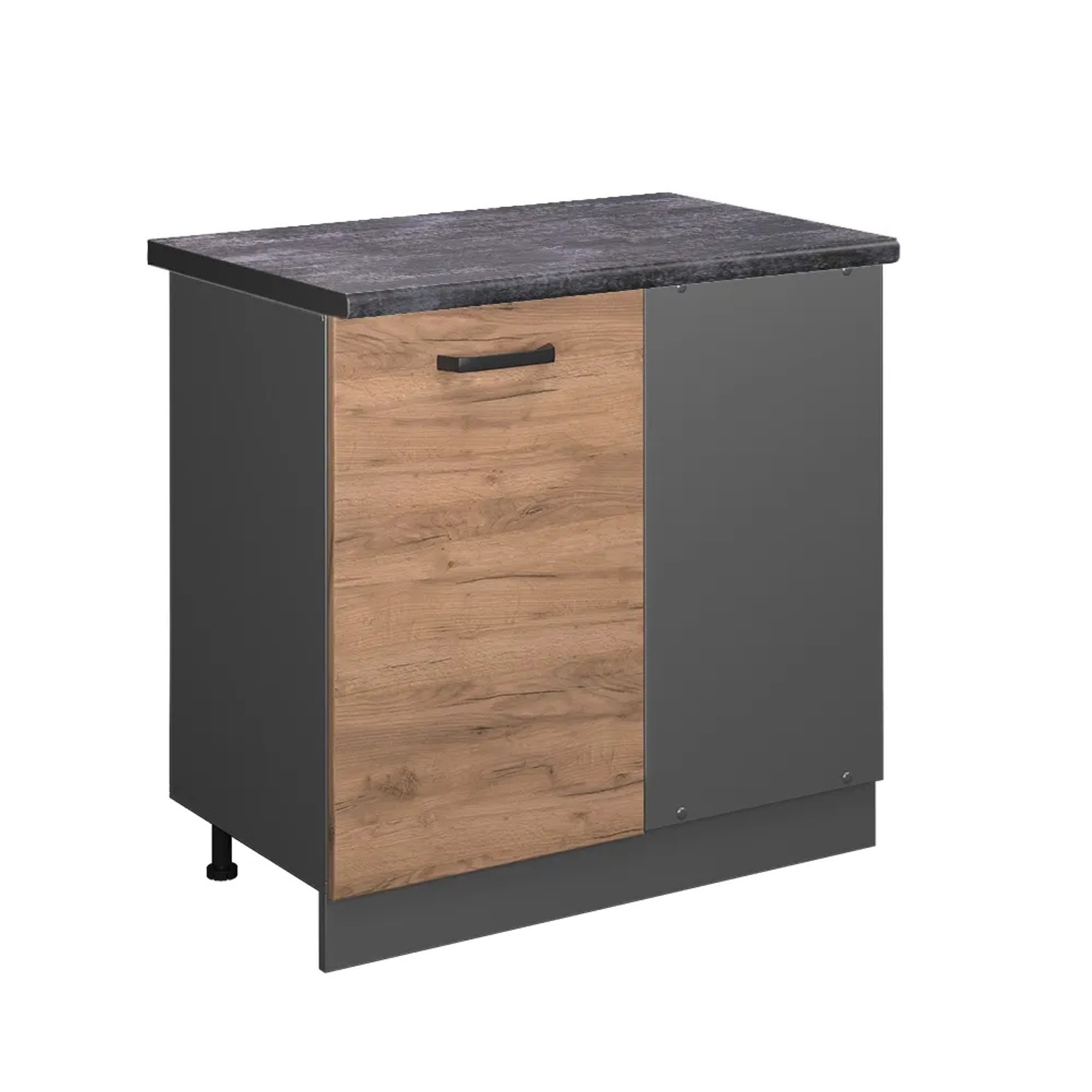 Vicco Eckunterschrank R-Line Goldkraft Eiche/Anthrazit 86 cm AP Anthrazit