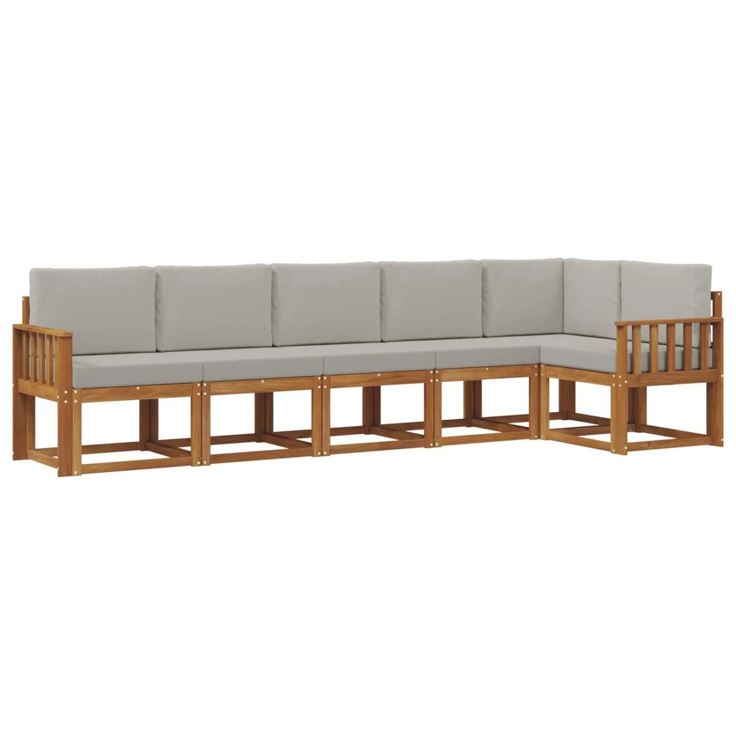 vidaXL Outdoor-Sofagarnitur mit Kissen 6 Stk Natur und Hellgrau 3366459