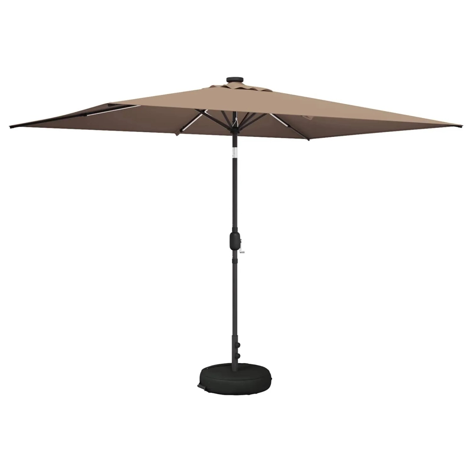 vidaXL Gartenparasol mit LED-Lichtern und Sockel 200 x 300 cm 42036241