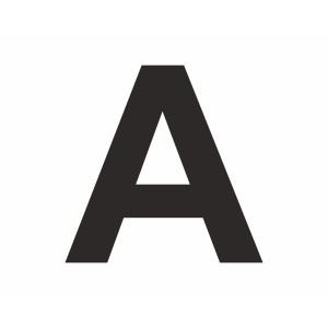 Schwarzer Aufkleber Buchstabe A, 6 cm hoch, aus PVC-Folie für Schilder.