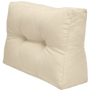 Beautissu Palettenkissen ECO Elements, Seitenkissen 60x40x20cm, Natur, mit Zierknöpfen.