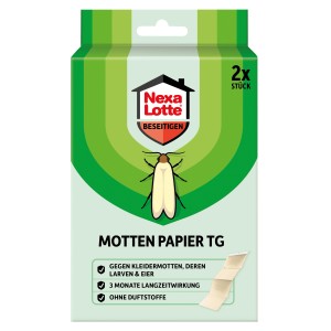 Nexa Lotte Mottenschutz-Papier TG, 2 Stück. Schutz vor Kleidermotten in Schränken.