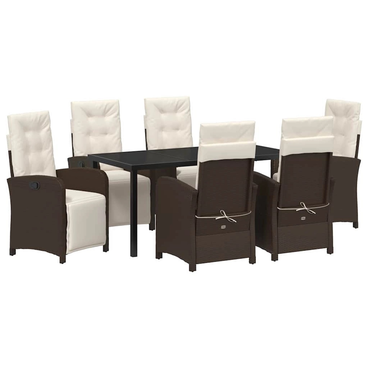 vidaXL Garten Essgruppe 7-Tlg Braun Poly Rattan 3380320 günstig online kaufen