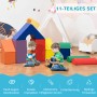 Buntes HOMCOM Bausteinset aus Kunstleder, 11-teilig, für Kinder zum Spielen und Lernen.