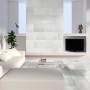 Helle Classen Ceramin Fliese Neo Vario Bianco in Steinoptik im Wohnraum.