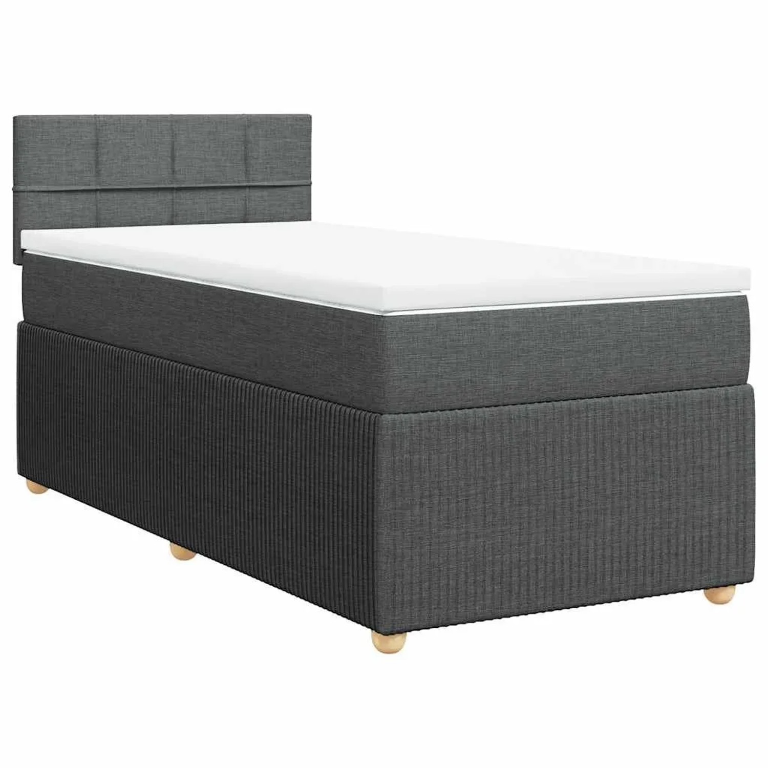 vidaXL Boxspringbett mit Matratze Dunkelgrau 80x200 cm Stoff 3289584 günstig online kaufen