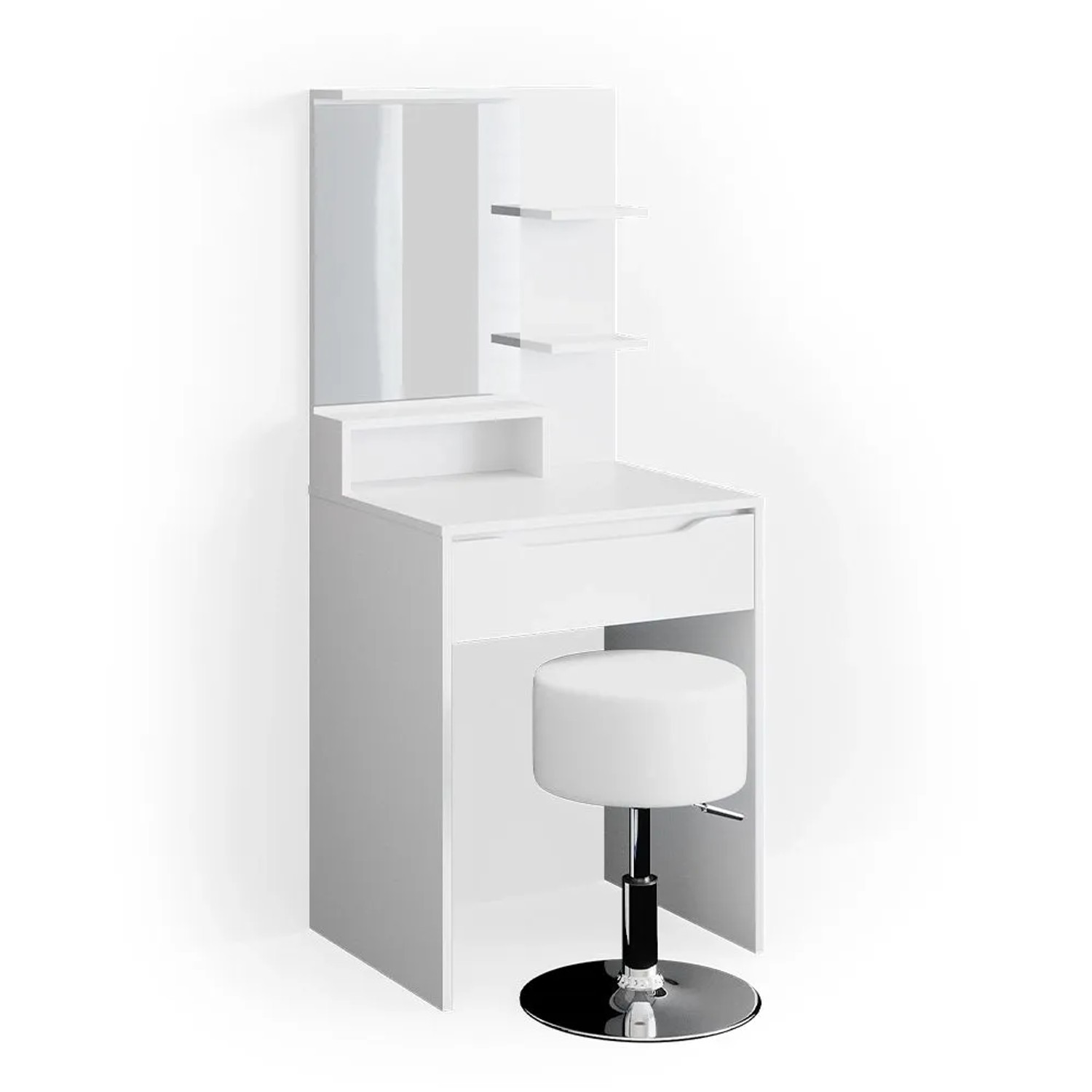 Vicco Schminktisch Ruben Weiß 60 x 143 mit Spiegel und Hocker