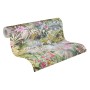 Vliestapete mit Blumen, Tieren, Dschungel-Motiv in Grün und Rosa.