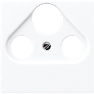 Weiße Jung Antennenabdeckung AS500 mit 3 Löchern für Antennendosen.