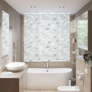 Relaxdays Duschrollo Kunststoff Aluminium Transparent Schwarz Weiß Wasserabweisend 160 cm x 240 cm 1,1 kg