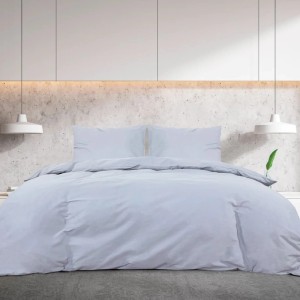 vidaXL Bettwäsche-Set Grau 200x200 cm Baumwolle 136104