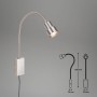Briloner LED-Bettleuchte Tusi in Matt-Nickel mit flexiblem Arm und Touchfunktion.