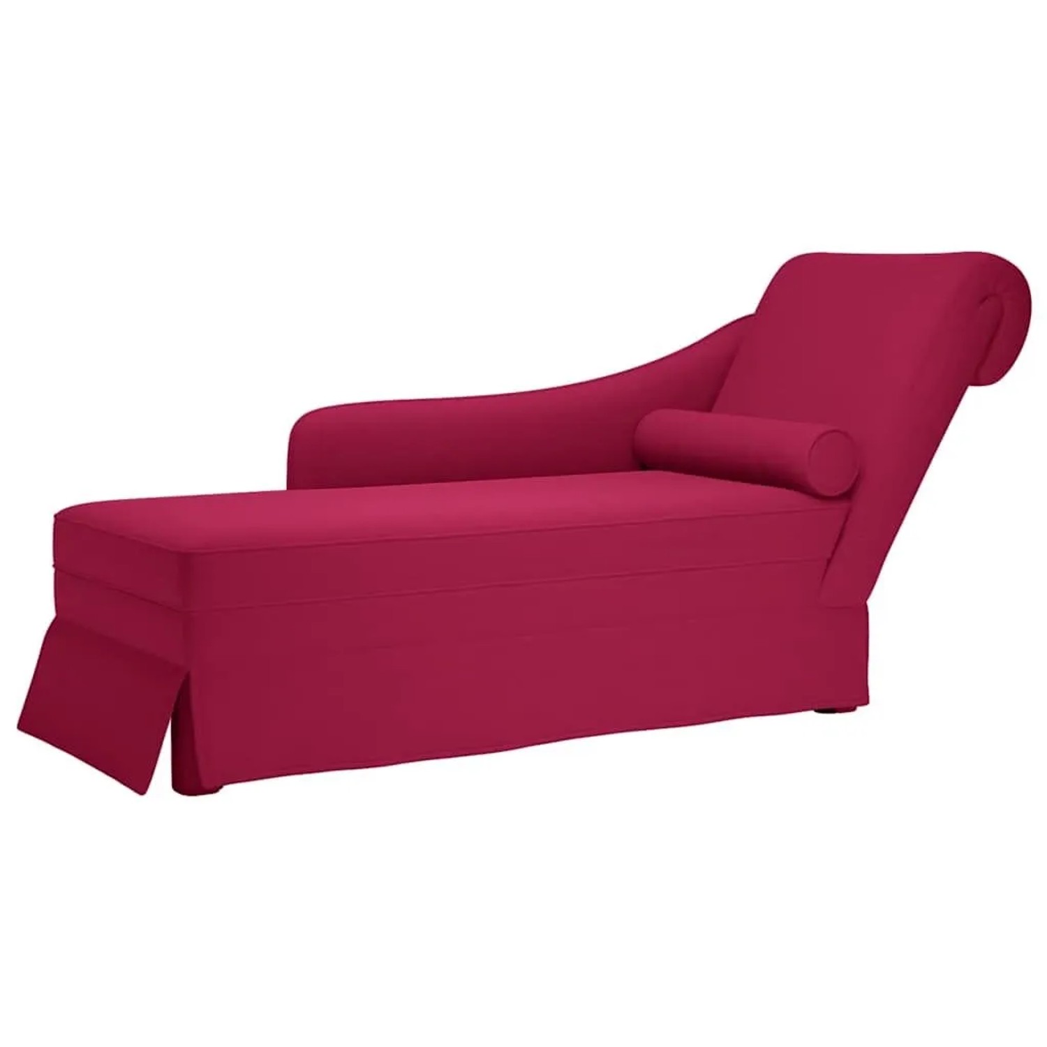 vidaXL Chaiselongue mit Nackenrolle und Rechter Armlehne Weinrot Samt 4009786