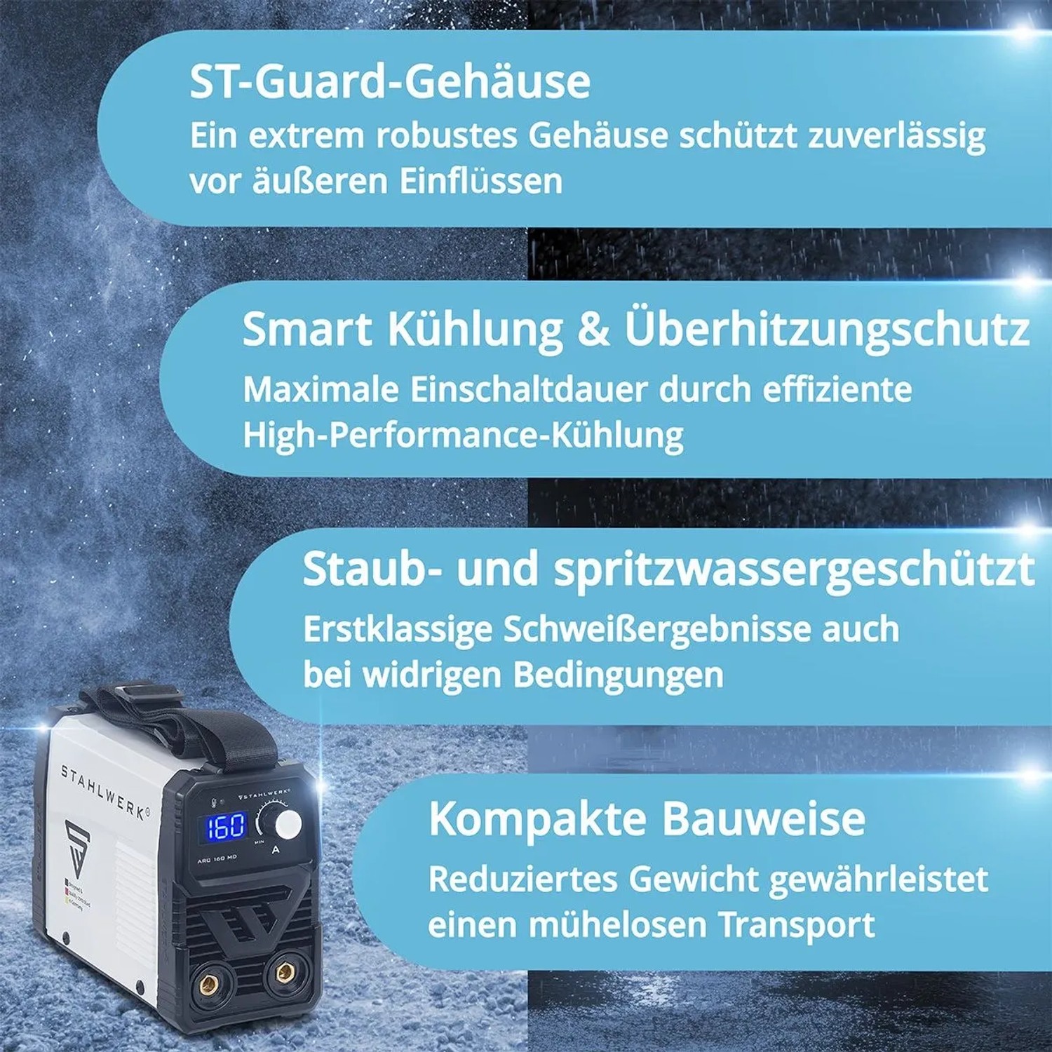 STAHLWERK Schweißgerät ARC 160 MD DC Vollausstattung Mit 160 Ampere_3