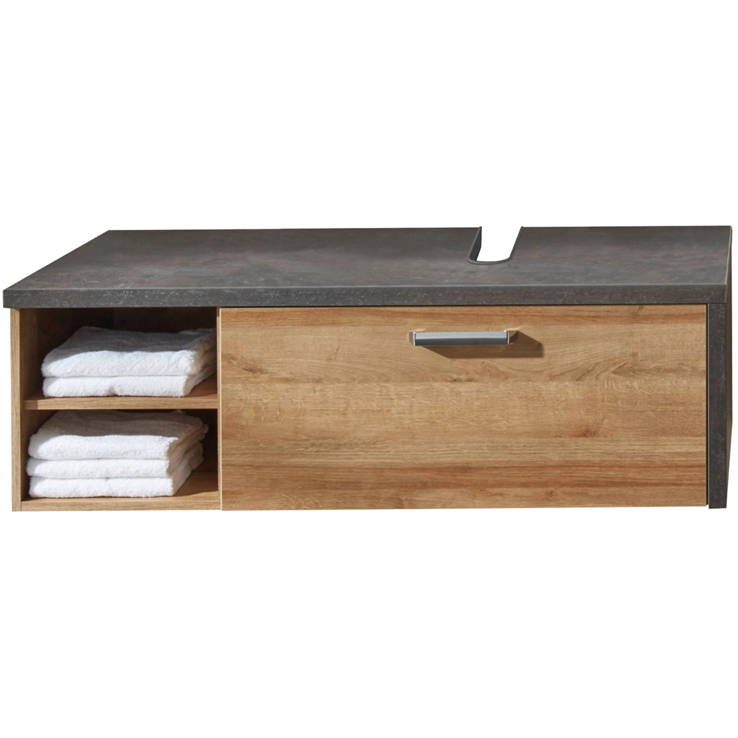 Trendteam Waschbeckenunterschrank Eiche Riviera Honig 123 cm
