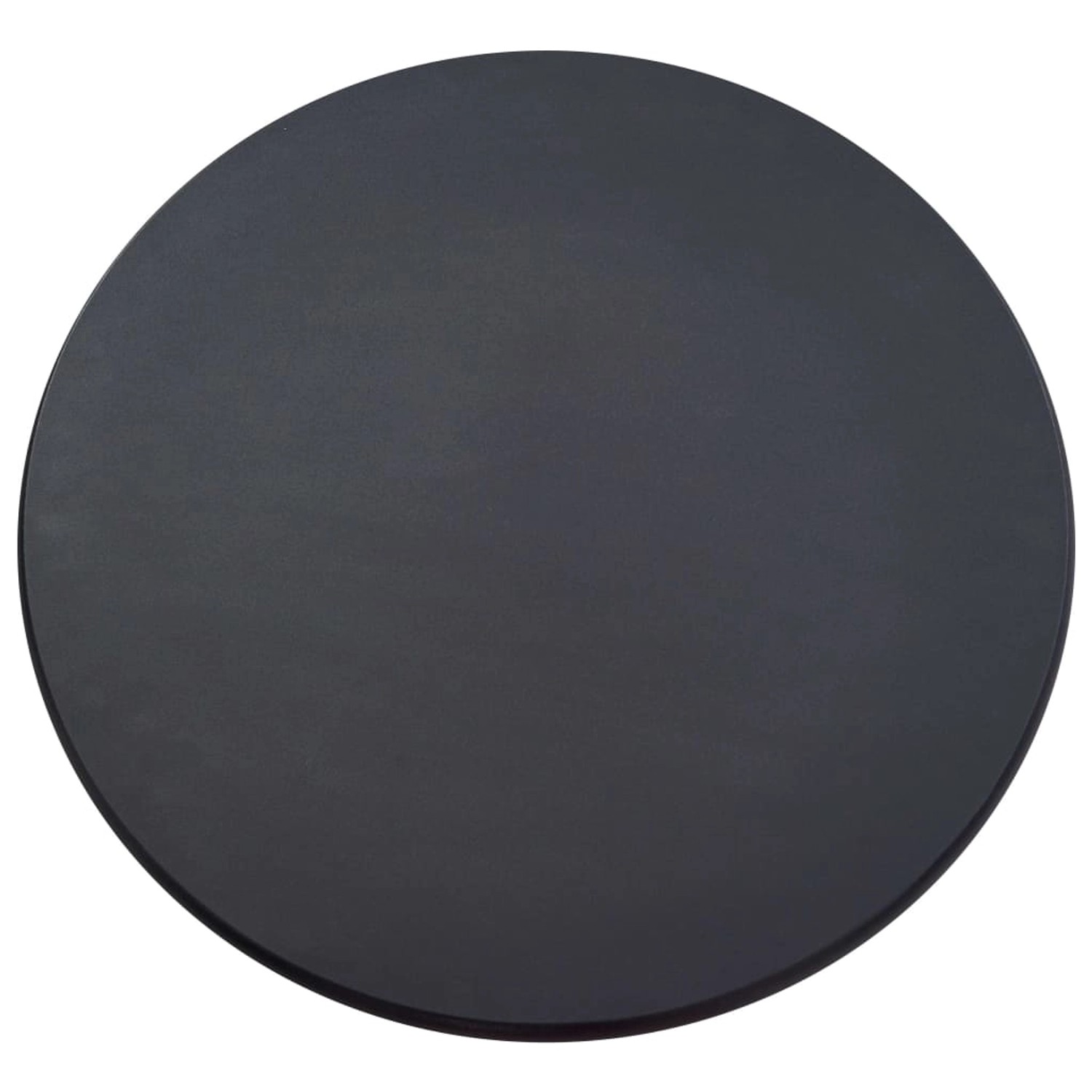Schwarze, runde Tischplatte aus MDF des vidaXL Bar-Sets.