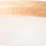 Runde LED-Deckenleuchte Slimline, Ø 49 cm, Holzrahmen, weiße Lichtfläche, dimmbar.