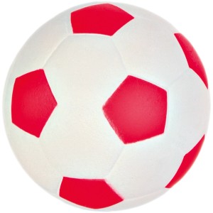 Jollypaw Ball, Moosgummi, Ø 5,5 cm, rot-weißer Apportierball für Hunde.