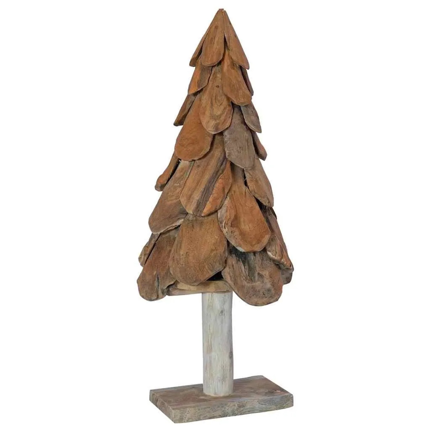 vidaXL Weihnachtsbaum mit Ständer Braun 90 cm Massivholz Teak 42017941