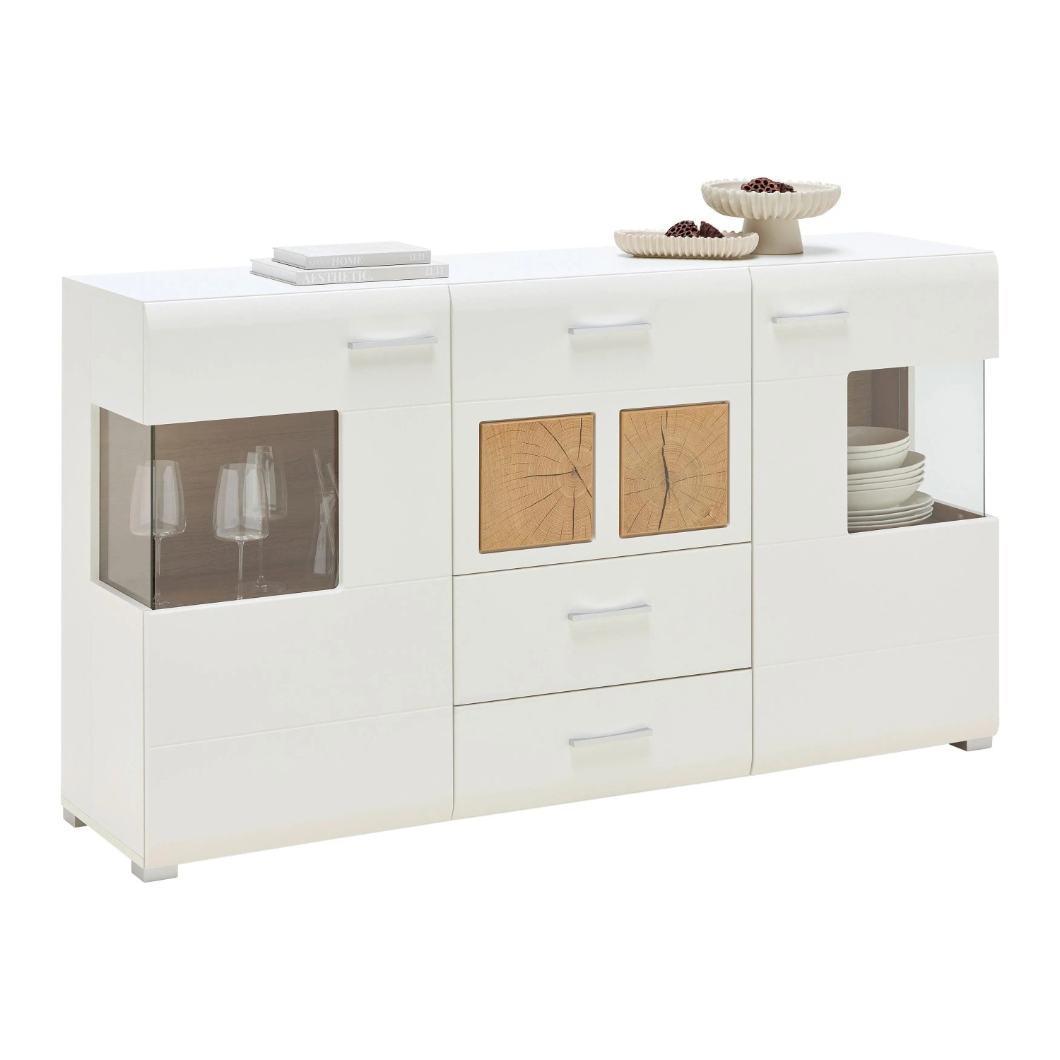 Mömax Sideboard Fun Plus Weiß/Eichefarben