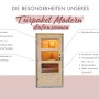 Karibu Türpaket für Außensauna Modern, naturbelassen, mit drei Lichtausschnitten und Zylinderschloss.