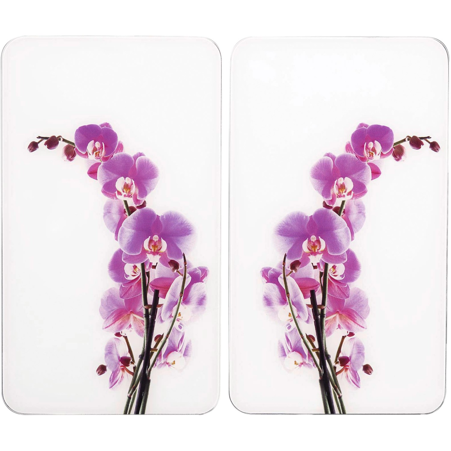 Wenko Herdabdeckplatte Universal Orchideenblüte 2er-Set für alle Herdarten