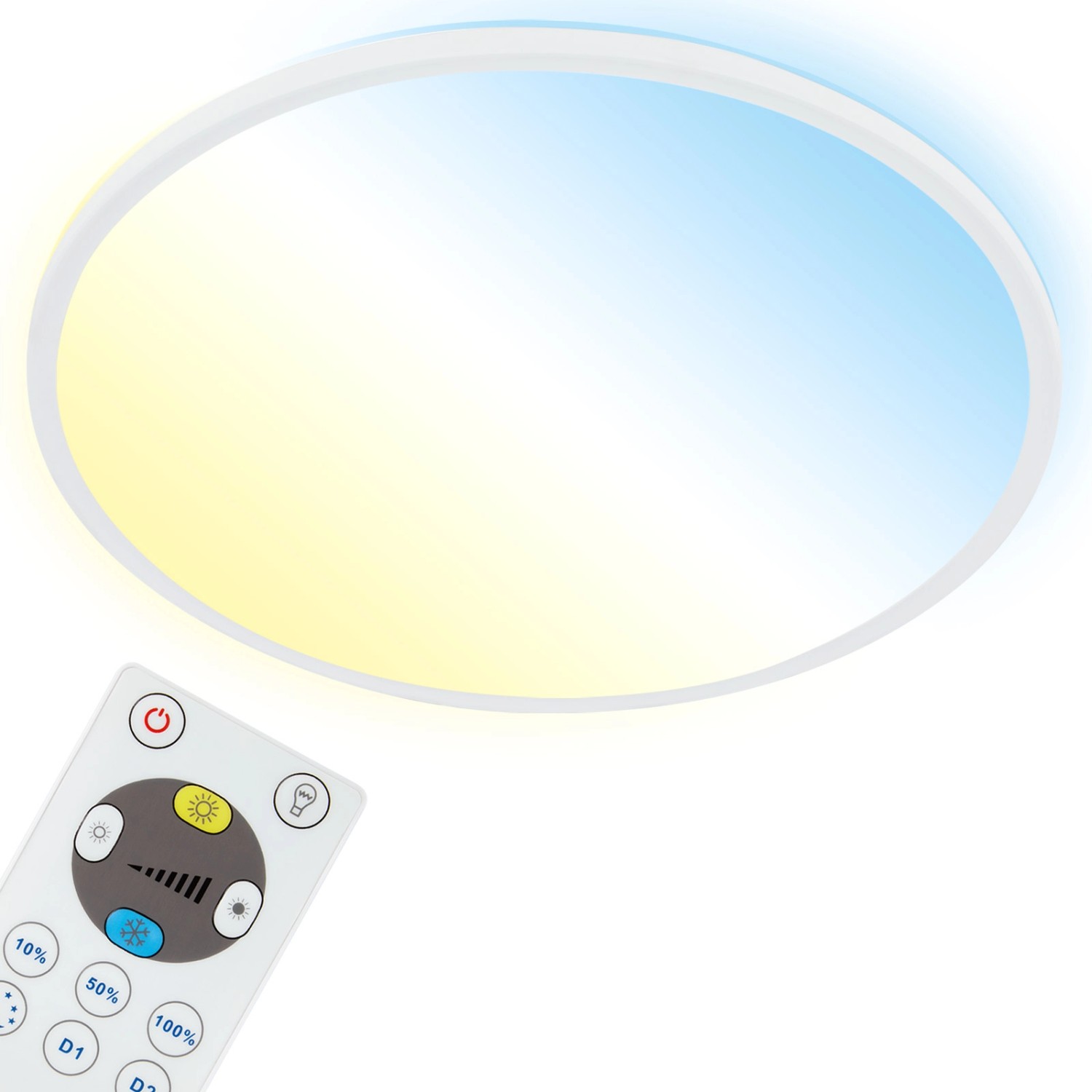 Brilo LED-Deckenleuchte Slim Weiß 1x LED 18 W inkl. Backlight